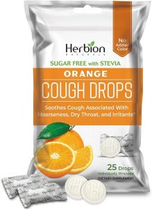 Herbion Naturals Sugar Free Cough Drops with Natural Orange Flavor