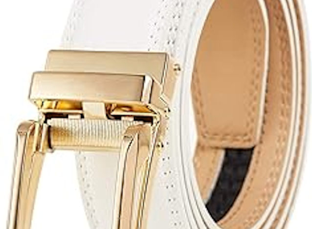 Men White and Gold belt