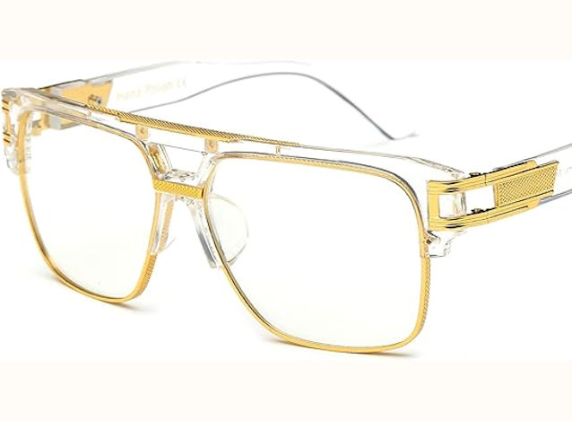 Men's White and Gold Glasses