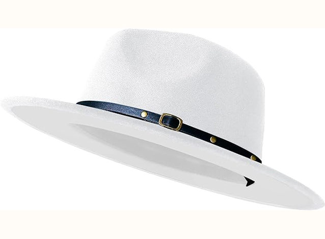 Men's White and Gold Hat