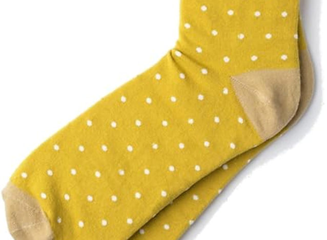 Men's White and Gold Socks