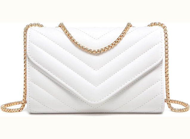 Ladies White and Gold Hand Bags