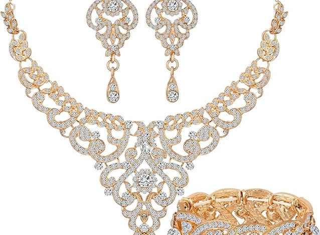 Ladies White and Gold Jewelry