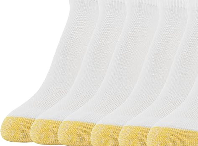 Ladies White and Gold Socks